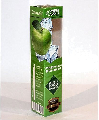E-Shisha TOBALIQ ICE Sweet Apple 1000 Züge E-Shisha TOBALIQ ICE Sweet Apple 1000 Züge