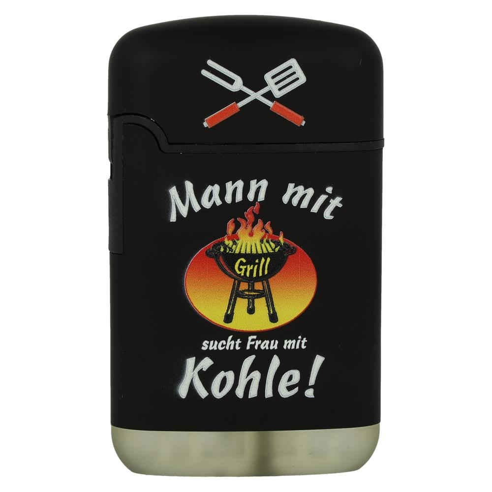 Easy Torch 8 Jet Feuerzeug Relief Born to Grill Mann mit Grill Easy Torch 8 Jet Feuerzeug Relief Born to Grill Mann mit Grill