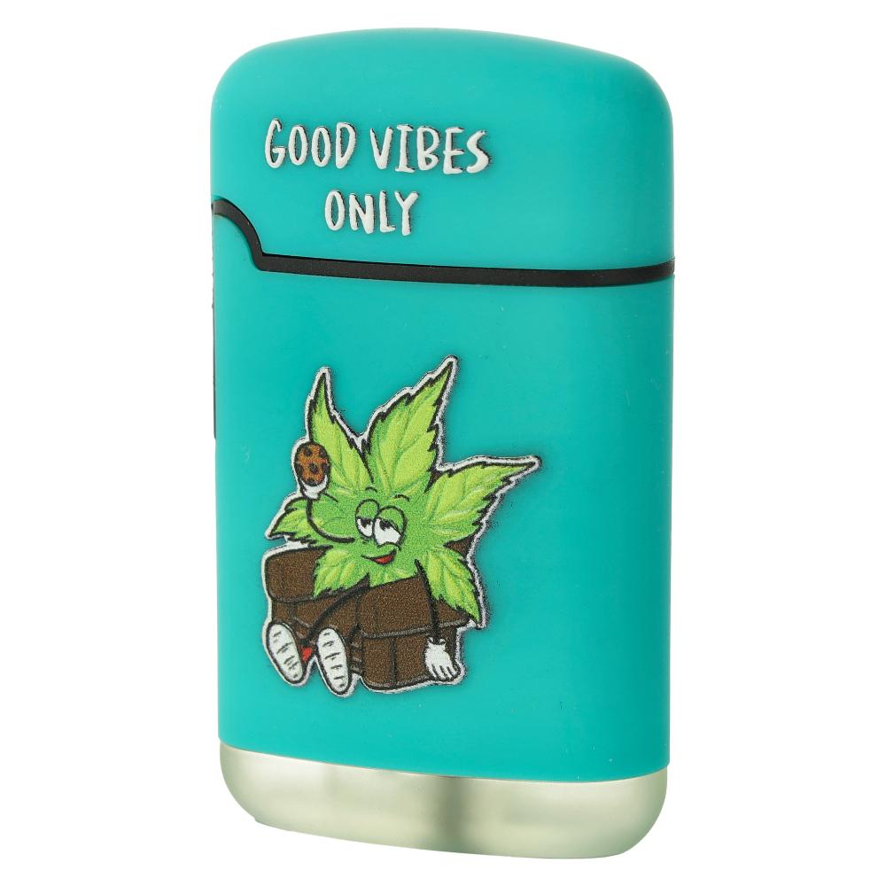 Easy Torch 8 Relief Feuerzeug Good Vibes Only Blau Easy Torch 8 Relief Feuerzeug Good Vibes Only Blau