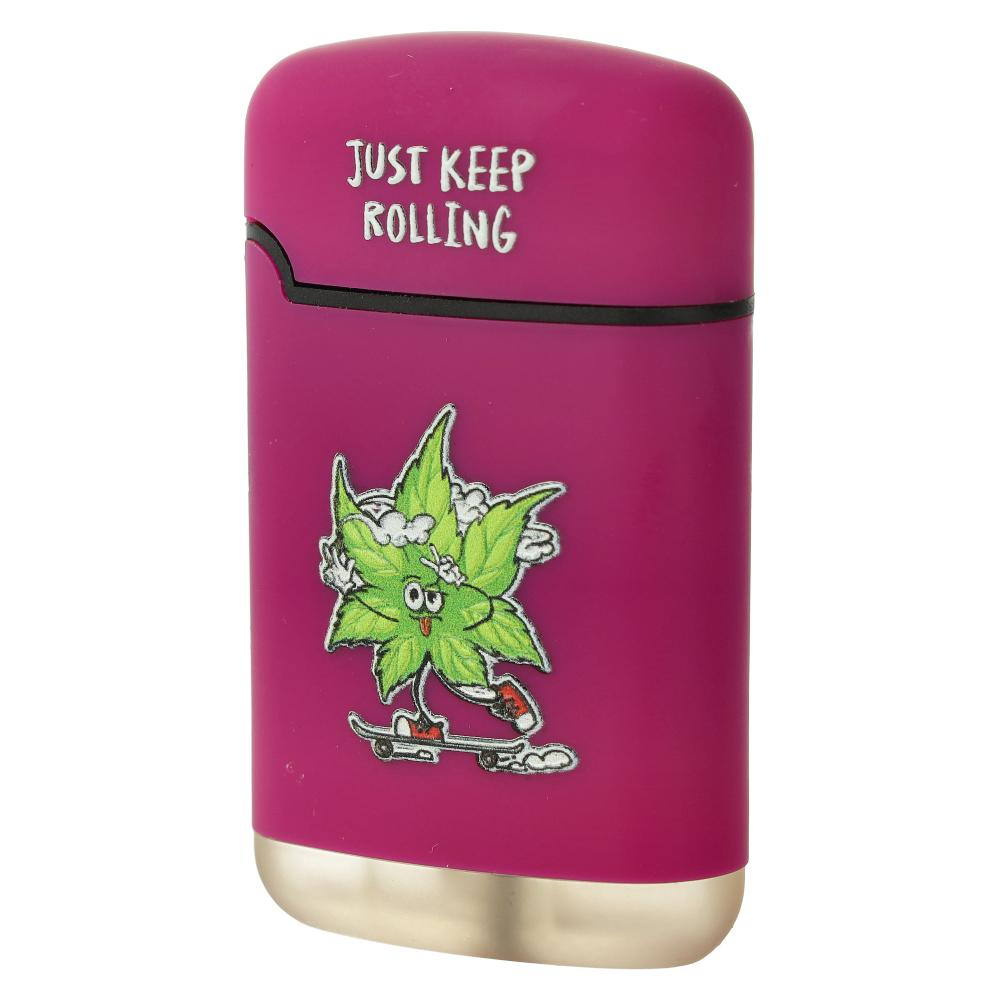 Easy Torch 8 Relief Feuerzeug Just Keep Rolling Lila