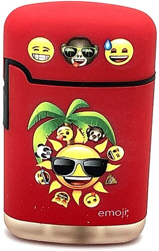 Easy Torch emoji Sonne Motiv Feuerzeug rot
