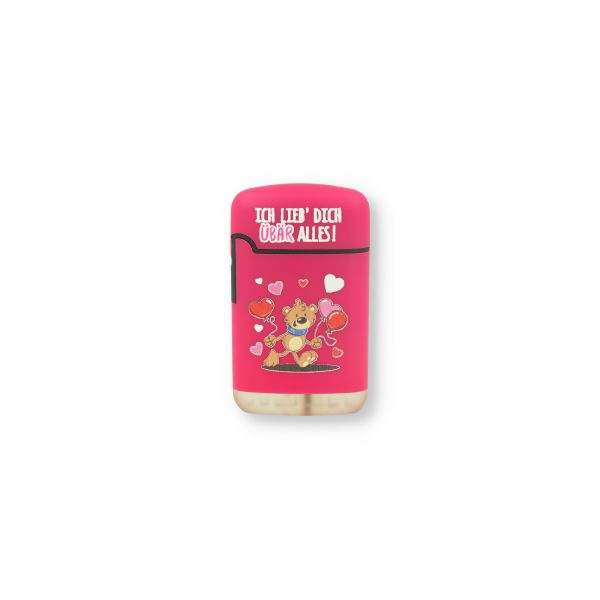 Easy Torch Feuerzeug 12v12 Bärchen Pink ICH LIEB DICH ÜBÄR ALLES!