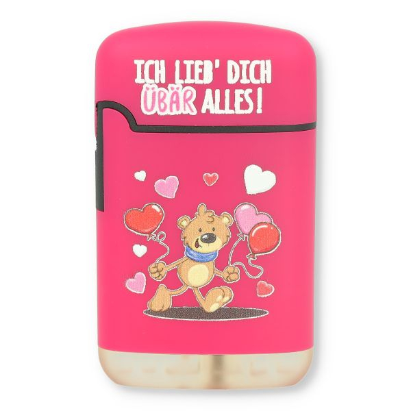 Easy Torch Feuerzeug 12v12 Bärchen Pink ICH LIEB DICH ÜBÄR ALLES!