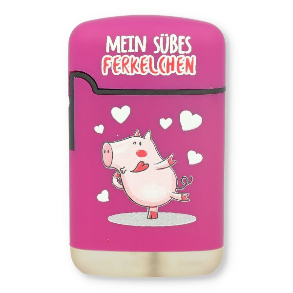 Easy Torch Feuerzeug 1v12 Schweinchen Lila MEIN SÜSSES FERKELCHEN