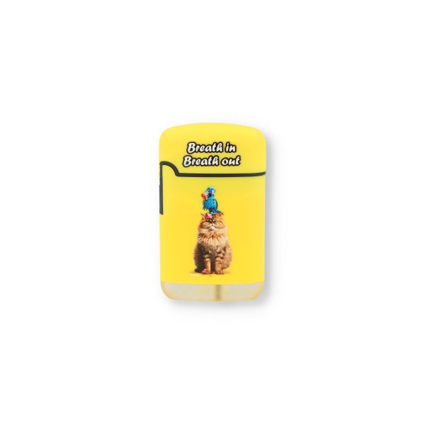 Easy Torch Feuerzeug 2v4 Furry Fun Cats Katze Gelb