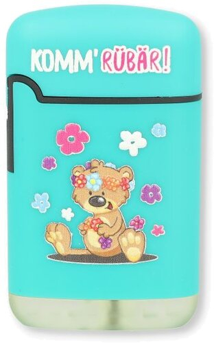 Easy Torch Feuerzeug 5v12 Bärchen Türkis KOMM RÜBÄR!