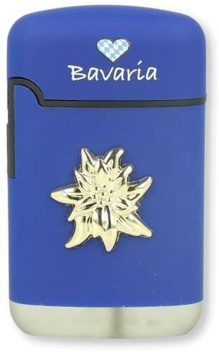 Easy Torch Feuerzeug Bavaria Blue Gold Pin Edelweiß