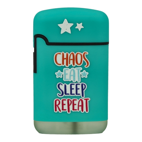 Easy Torch Feuerzeug Chaos Eat Sleep Repeat türkis Easy Torch Feuerzeug Chaos Eat Sleep Repeat türkis