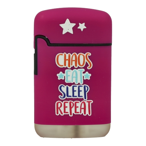 Easy Torch Feuerzeug Chaos Eat Sleep Repeat lila Easy Torch Feuerzeug Chaos Eat Sleep Repeat lila