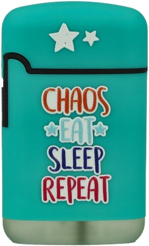 Easy Torch Feuerzeug Chaos Eat Sleep Repeat türkis Easy Torch Feuerzeug Chaos Eat Sleep Repeat türkis