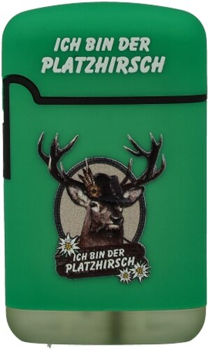 Easy Torch Feuerzeug Ich Bin Der Platzhirsch grün