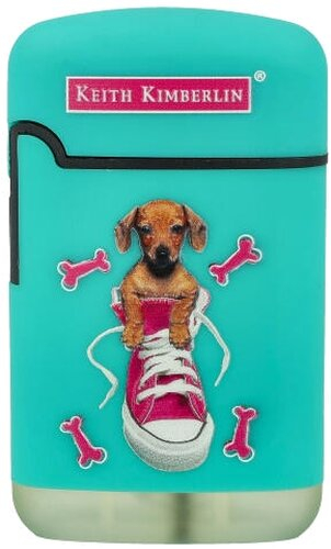 Easy Torch Feuerzeug Kimberlin Hunde im pinkem Schuh türkis