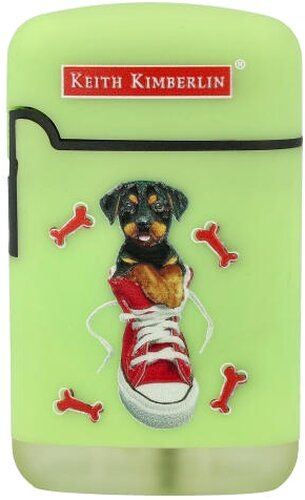 Easy Torch Feuerzeug Kimberlin Hunde im roten Schuh hellgrün