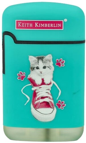 Easy Torch Feuerzeug Kimberlin Katzen im pinkem Schuh türkis Easy Torch Feuerzeug Kimberlin Katzen im pinkem Schuh türkis