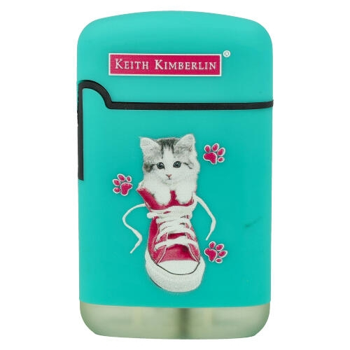 Easy Torch Feuerzeug Kimberlin Katzen im pinkem Schuh türkis Easy Torch Feuerzeug Kimberlin Katzen im pinkem Schuh türkis