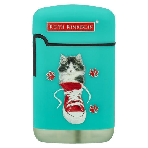 Easy Torch Feuerzeug Kimberlin Katzen im roten Schuh türkis Easy Torch Feuerzeug Kimberlin Katzen im roten Schuh türkis
