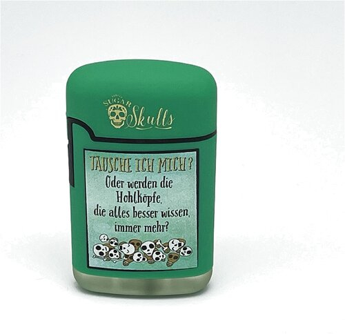 Easy Torch Feuerzeug Sugar Skulls Motiv 2 grün