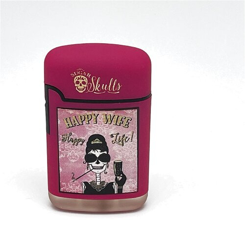 Easy Torch Feuerzeug Sugar Skulls Motiv 3 hell rosa Easy Torch Feuerzeug Sugar Skulls Motiv 3 hell rosa