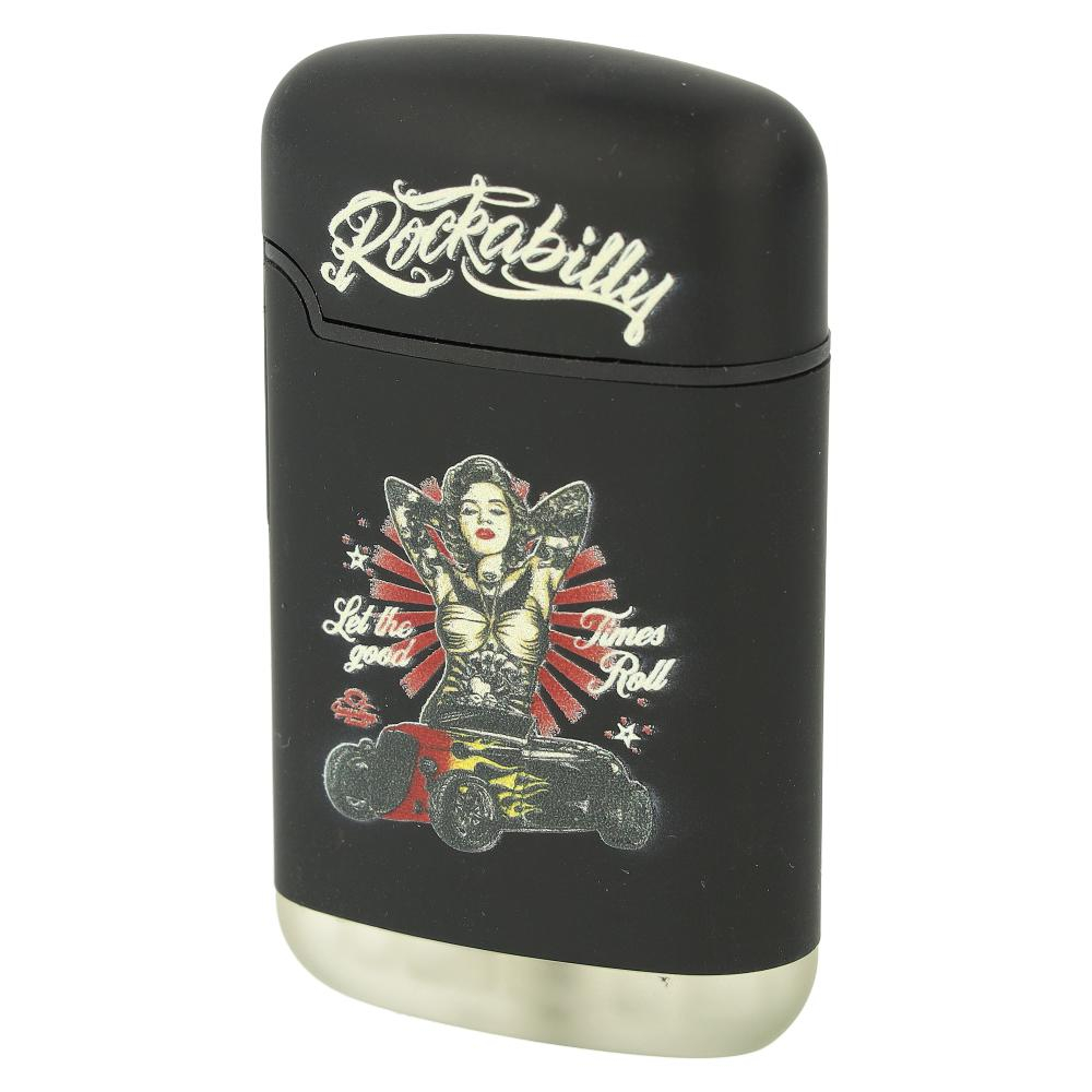 Easy Torch Relief Rockabilly Feuerzeug Schwarz 3v4 Easy Torch Relief Rockabilly Feuerzeug Schwarz 3v4