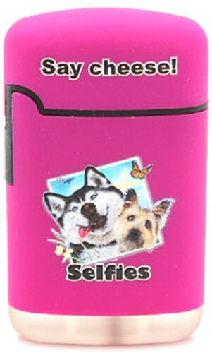 Easy Torch Say Cheese! Hunde Motiv Feuerzeug lila Easy Torch Say Cheese! Hunde Motiv Feuerzeug lila