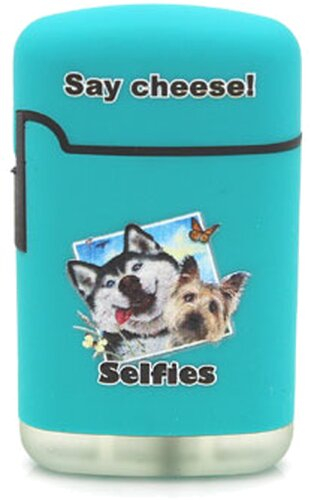  Easy Torch Say Cheese! Hunde Motiv Feuerzeug mintgrün