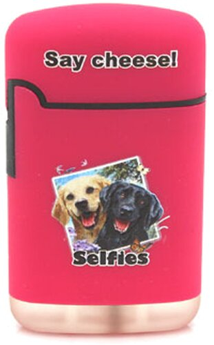 Easy Torch Say Cheese! Labrador Motiv Feuerzeug rosa