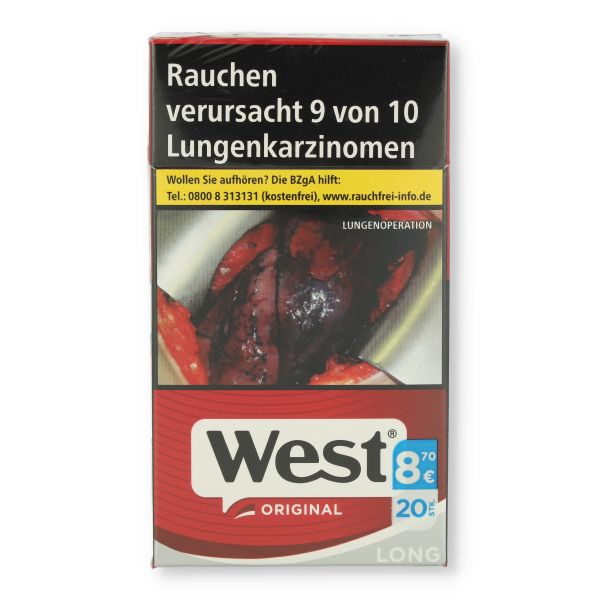 Einzelpackung West Red 100er Zigaretten (1x20)