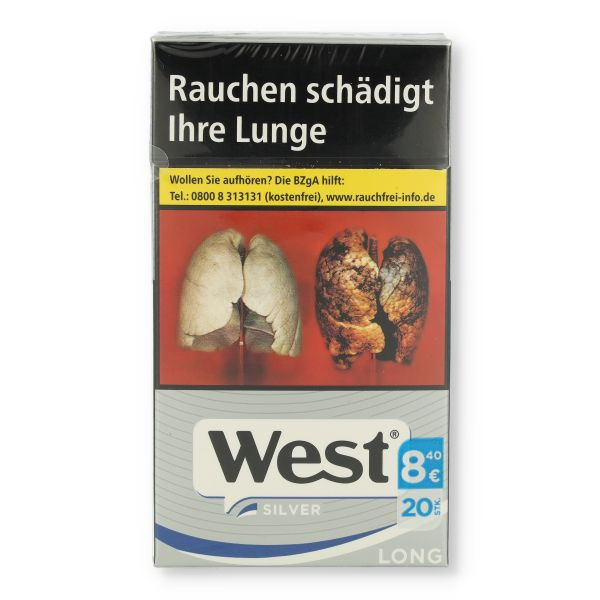 Einzelpackung West Silver Long 100mm Zigaretten (1x20)