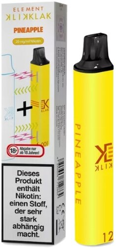Element Klik Klak Pineapple Einweg E-Zigarette 20 mg Nikotin Element Klik Klak Pineapple Einweg E-Zigarette 20 mg Nikotin