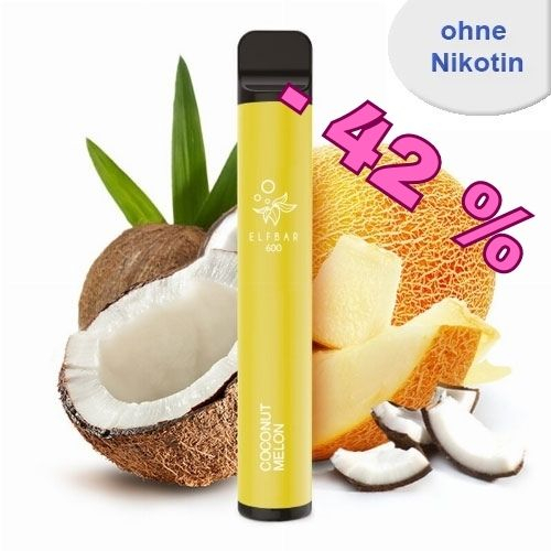 Elf Bar 600 Einweg E-Zigarette Coconut Melon Aroma Nikotinfrei Elf Bar 600 Einweg E-Zigarette Coconut Melon Aroma Nikotinfrei