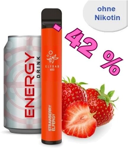 Elf Bar 600 Einweg E-Zigarette Elfergy Strawberry Aroma Nikotinfrei