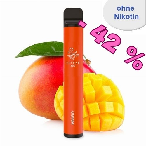 Elf Bar 600 Einweg E-Zigarette Mango Aroma Nikotinfrei Elf Bar 600 Einweg E-Zigarette Mango Aroma Nikotinfrei