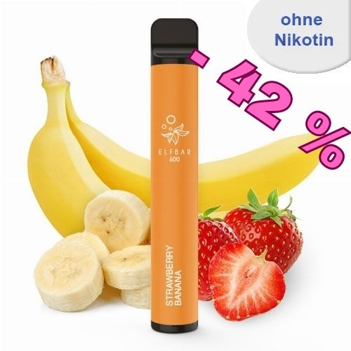 Elf Bar 600 Einweg E-Zigarette Strawberry Banana Aroma Nikotinfrei Elf Bar 600 Einweg E-Zigarette Strawberry Banana Aroma Nikotinfrei