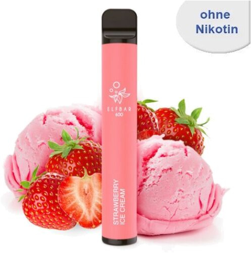 Elf Bar 600 Einweg E-Zigarette Strawberry Ice Cream Geschmack Nikotinfrei