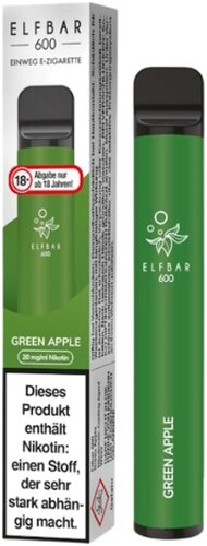 Elf Bar 600 Green Apple Einweg E-Zigarette 20mg