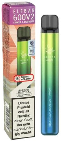Elf Bar 600 V2 Blue Razz Lemonade Einweg E-Zigarette 20mg