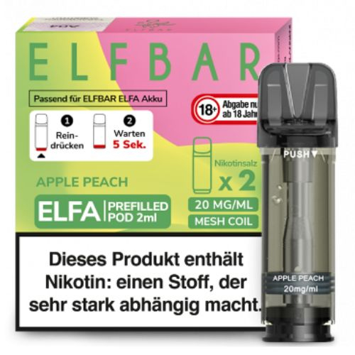 Elf Bar ELFA Apple Peach Prefilled Pod 2x2ml 20mg Elf Bar ELFA Apple Peach Prefilled Pod 2x2ml 20mg