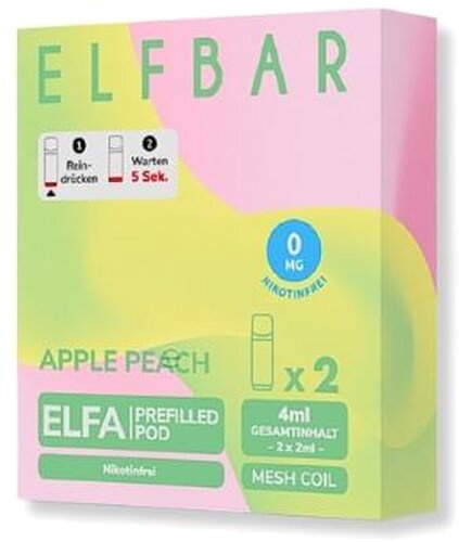 Elf Bar ELFA Apple Peach Prefilled Pod 2x2ml Nikotinfrei Elf Bar ELFA Apple Peach Prefilled Pod 2x2ml Nikotinfrei
