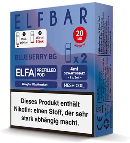 Elf Bar ELFA Blueberry BG Prefilled Pod 2x2ml 20mg