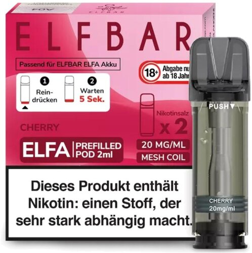 Elf Bar ELFA Cherry Prefilled Pod 2x2ml 20mg Elf Bar ELFA Cherry Prefilled Pod 2x2ml 20mg