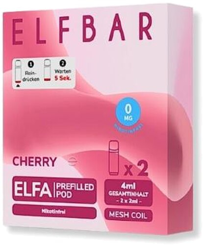 Elf Bar ELFA Cherry Prefilled Pod 2x2ml Nikotinfrei Elf Bar ELFA Cherry Prefilled Pod 2x2ml Nikotinfrei