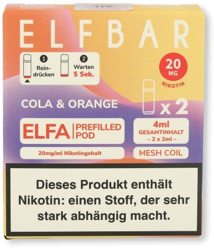 Elf Bar ELFA Cola & Orange Prefilled Pod 2x2ml 20mg