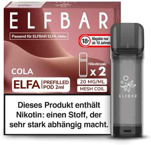 Elf Bar ELFA Cola Prefilled Pod 2x2ml 20mg Elf Bar ELFA Cola Prefilled Pod 2x2ml 20mg