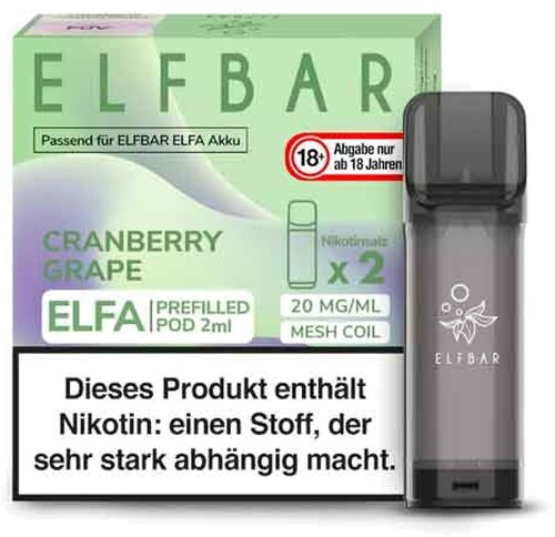 Elf Bar ELFA Cranberry Grape Prefilled Pod 2x2ml 20mg Elf Bar ELFA Cranberry Grape Prefilled Pod 2x2ml 20mg