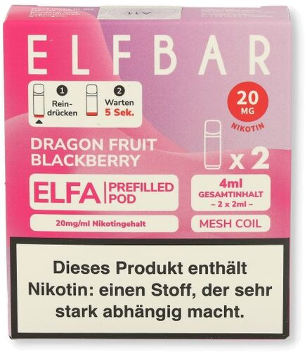 Elf Bar ELFA Dragon Fruit Blackberry Prefilled Pod 2x2ml 20mg