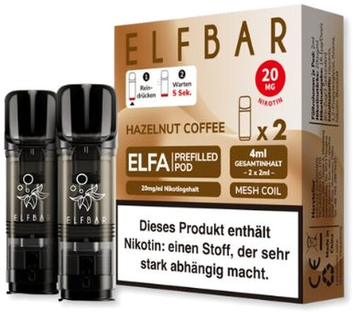 Elf Bar ELFA Hazelnut Coffee Prefilled Pod 2x2ml 20mg