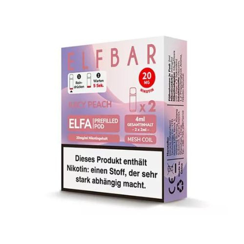 Elf Bar ELFA Juicy Peach Prefilled Pod 2x2ml 20mg Elf Bar ELFA Juicy Peach Prefilled Pod 2x2ml 20mg
