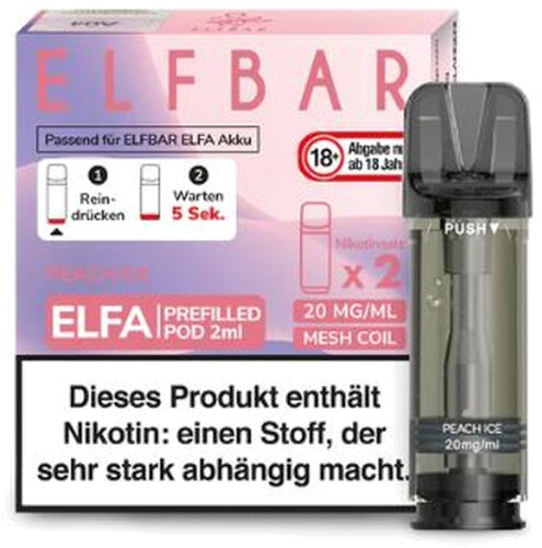 Elf Bar ELFA Peach Ice Prefilled Pod 2x2ml 20mg Elf Bar ELFA Peach Ice Prefilled Pod 2x2ml 20mg