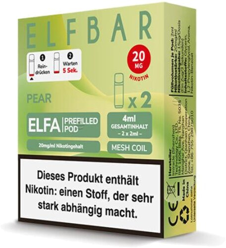 Elf Bar ELFA Pear Prefilled Pod 2x2ml 20mg Elf Bar ELFA Pear Prefilled Pod 2x2ml 20mg