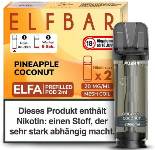 Elf Bar ELFA Pineapple Coconut Prefilled Pod 2x2ml 20mg